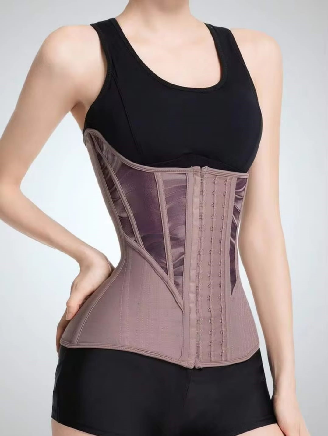 Premium 9 Steel Boned Breathable Mesh Underbust Waist Trainer Corset Top — Hourglass Body Shaper